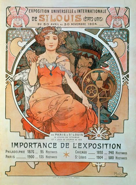 Poster for the Louisiana Purchase Exposition, informally known as the St. Louis World's Fair, painted by artist Alphonse Mucha.